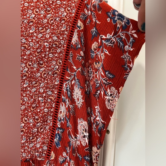 Knox Rose Boho Dress Fall Colors Burgundy Rust Colored - Picture 9 of 10